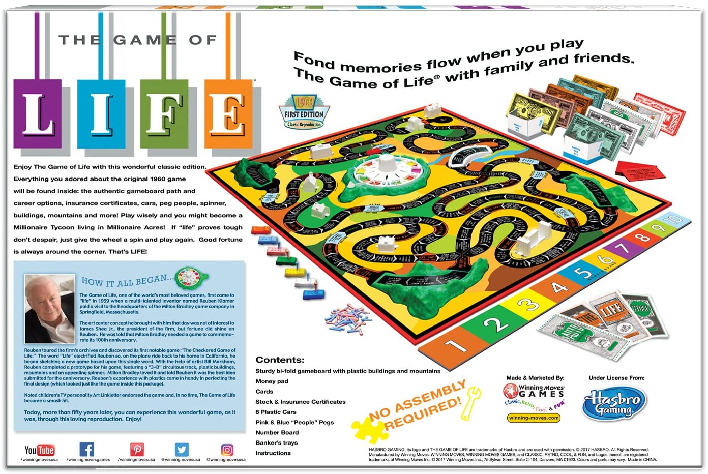 The Game of Life by Milton Bradley. The gameboard & all its
